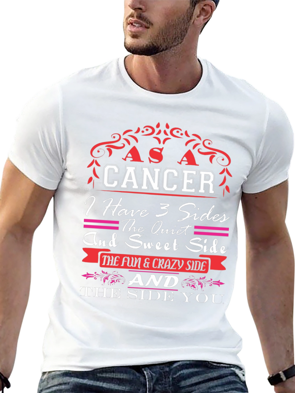 Cancer Zodiac T-Shirt: 3 Sides Design