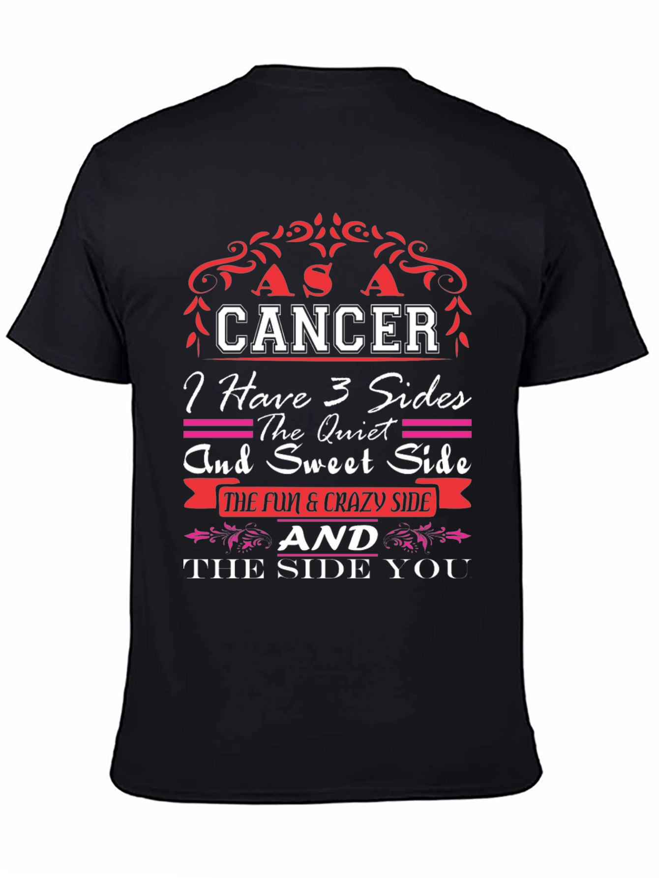 Cancer Zodiac T-Shirt: 3 Sides Design
