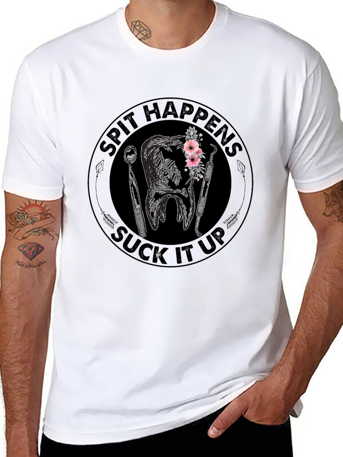 Spit Happens Suck It Up Graphic Tee