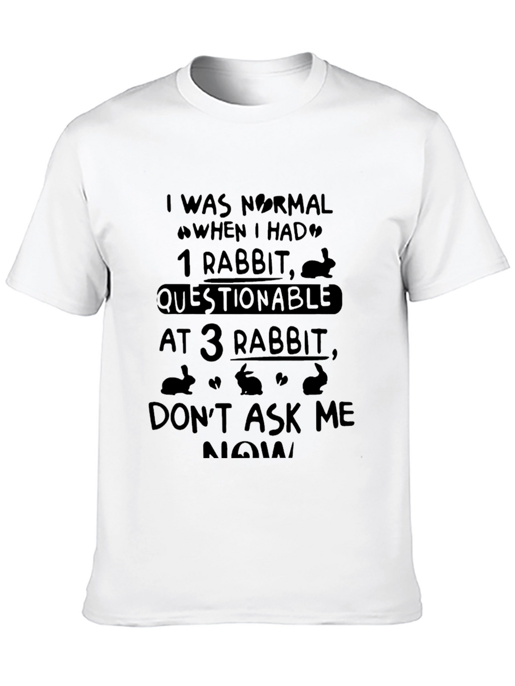 Funny Rabbit Lover T-Shirt - Questionable After 3 Rabbits