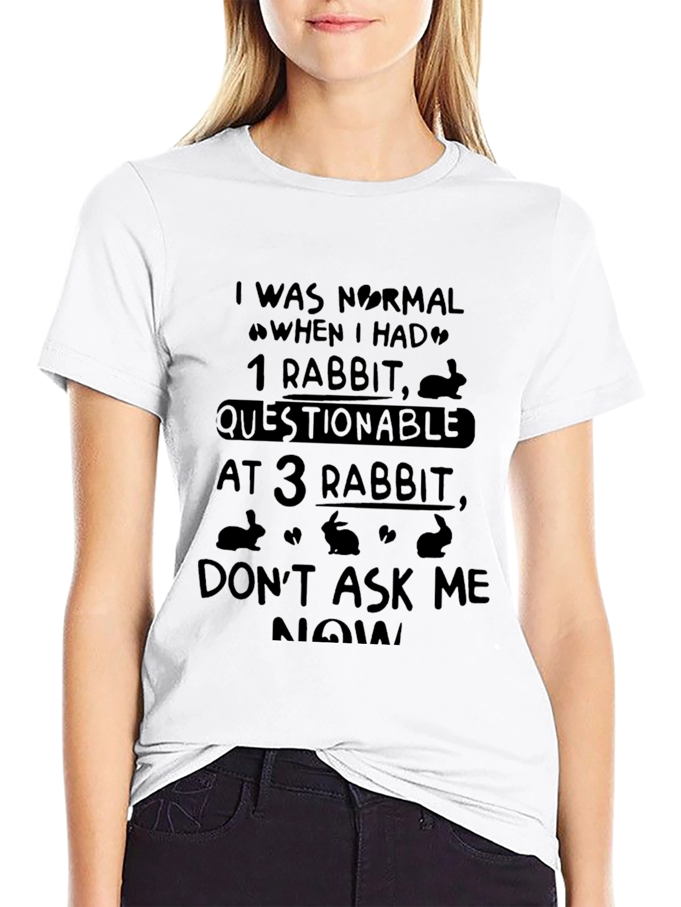 Funny Rabbit Lover T-Shirt - Questionable After 3 Rabbits