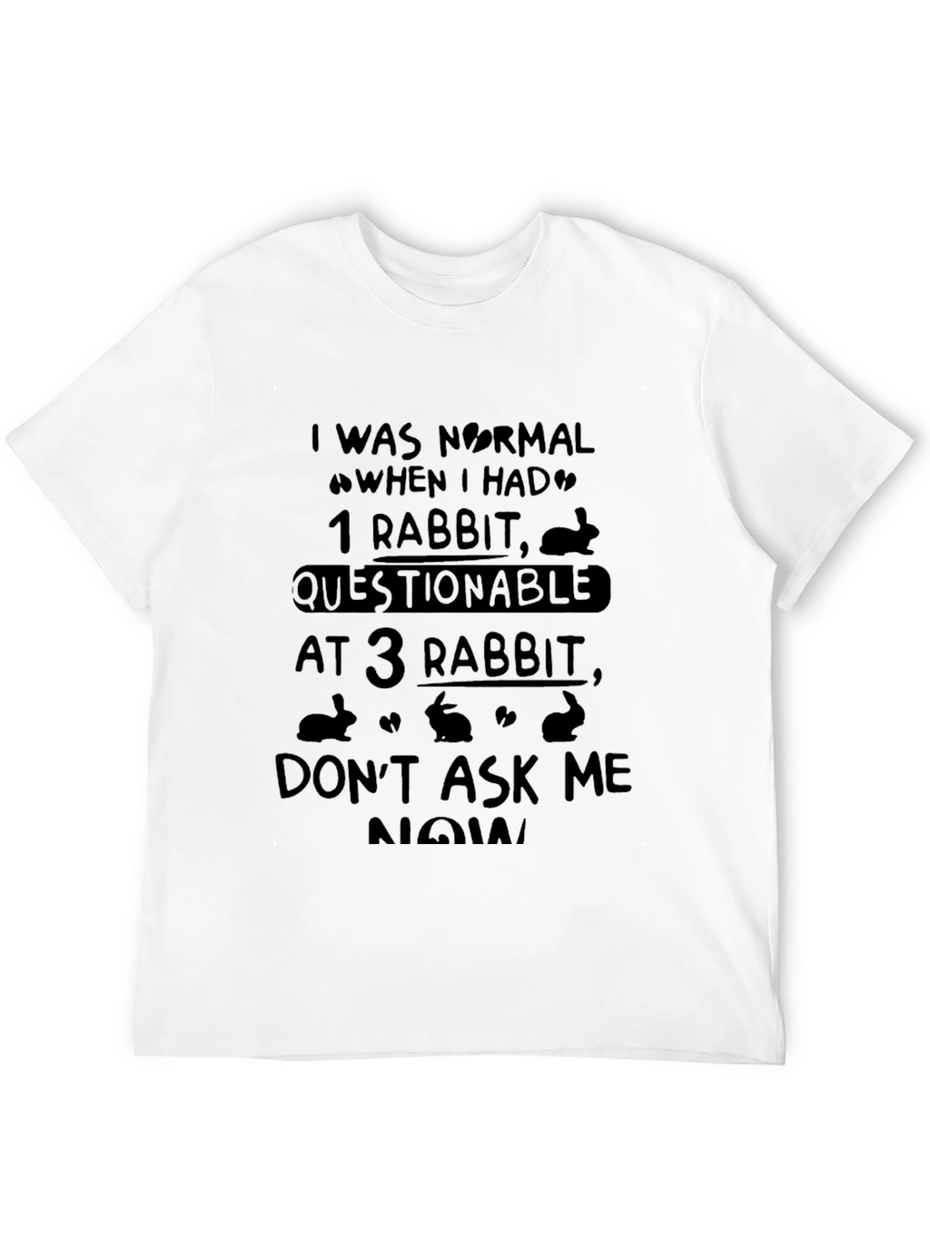 Funny Rabbit Lover T-Shirt - Questionable After 3 Rabbits