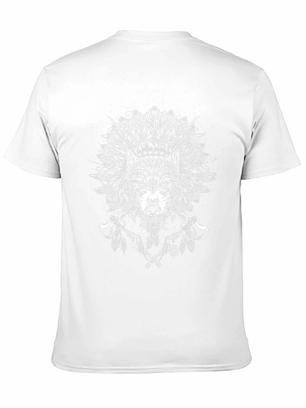 Wolf Headdress Graphic Tee - Black Cotton T-Shirt