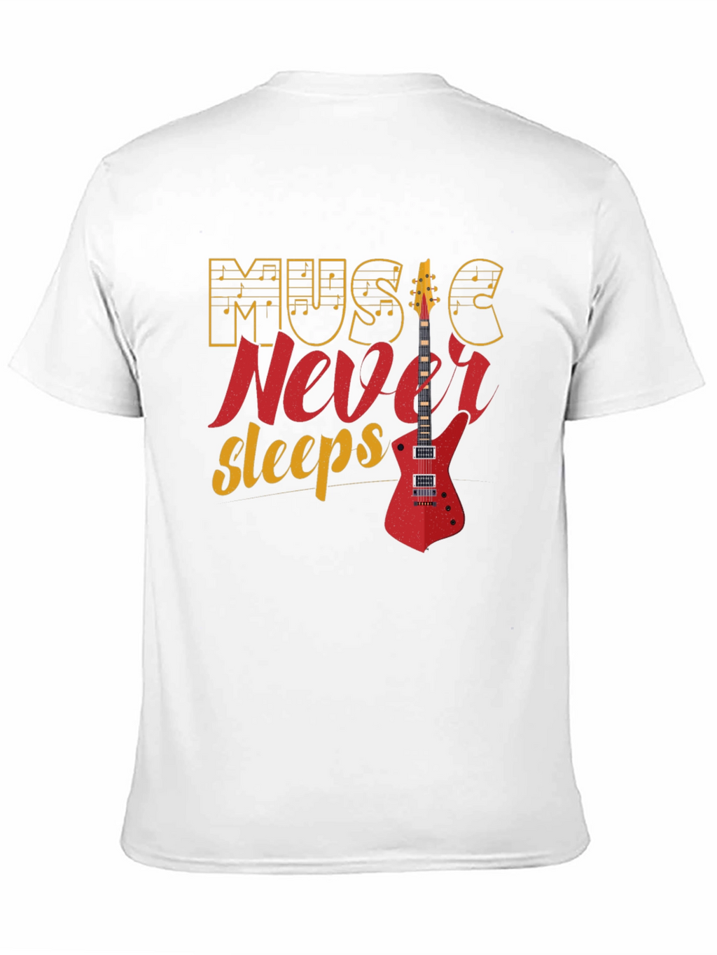 Music Never Sleeps Graphic Tee - Black Cotton T-Shirt