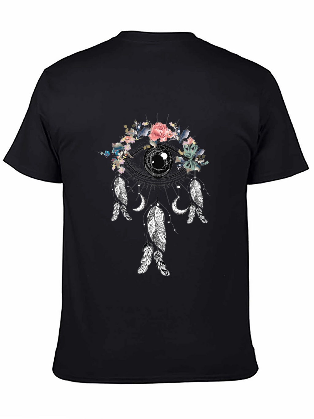 Floral Dreamcatcher Graphic Tee - Black