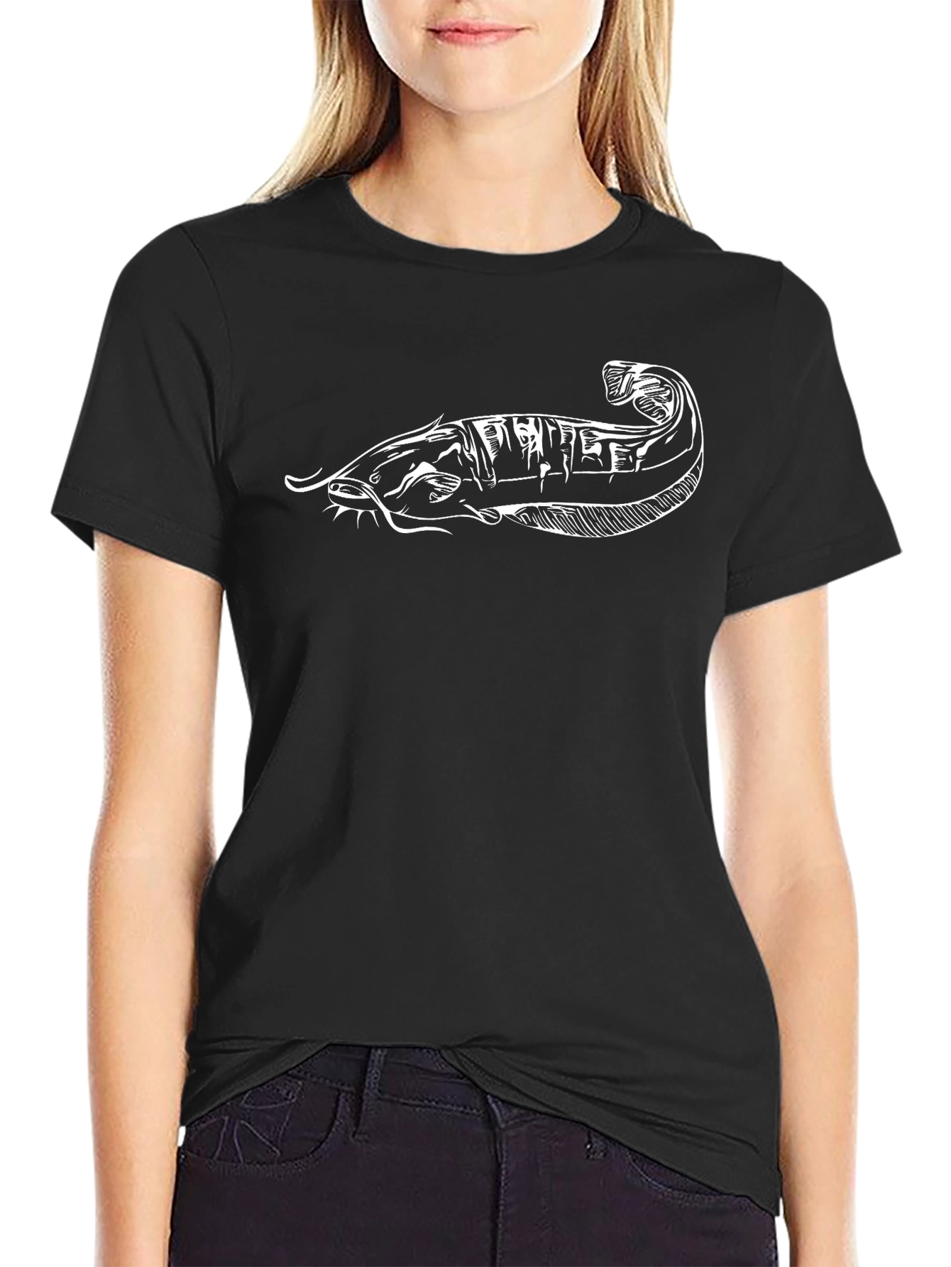 Catfish Graphic Tee - Cool Black T-Shirt