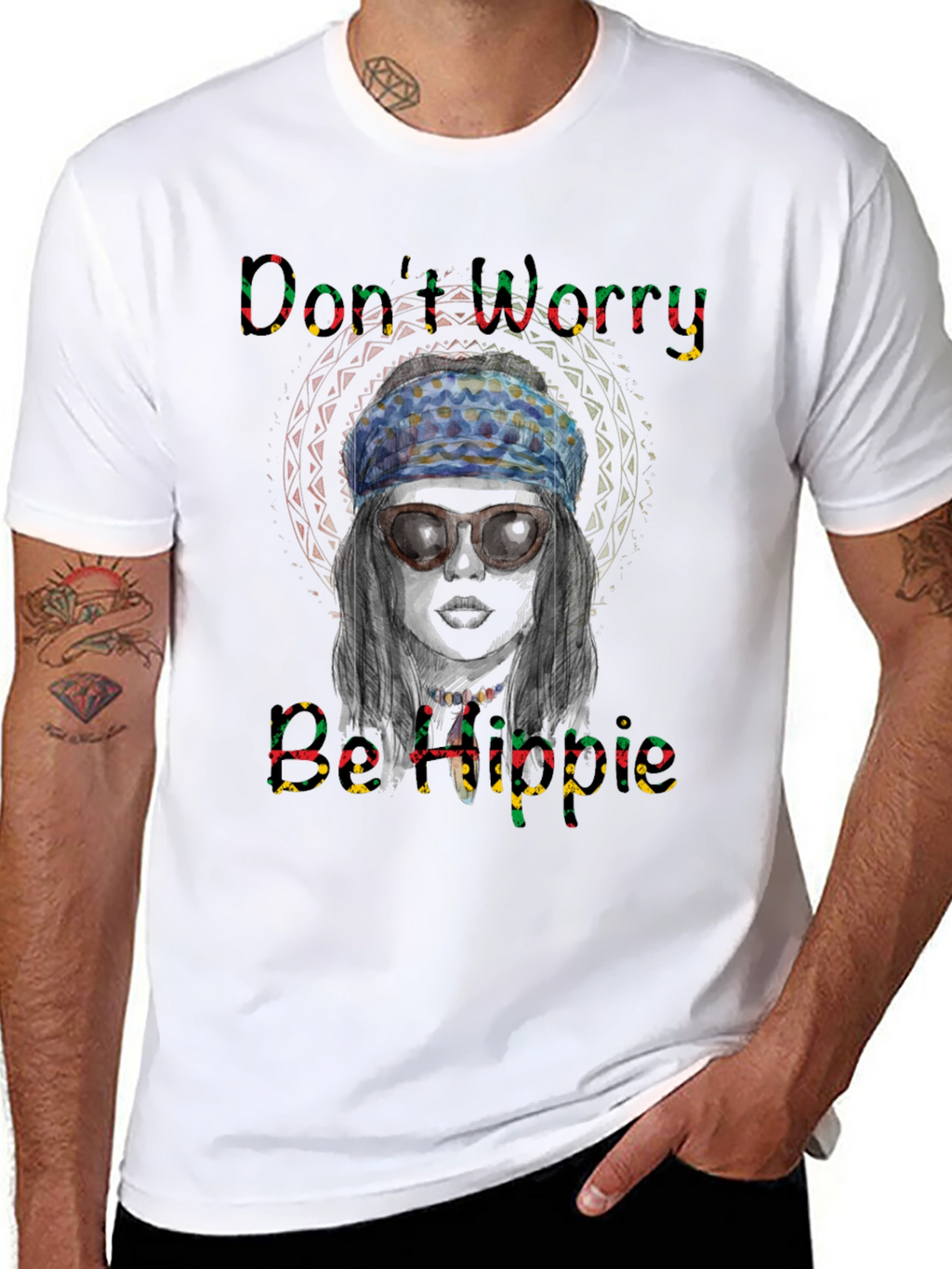 Dont Worry Be Hippie Graphic Tee