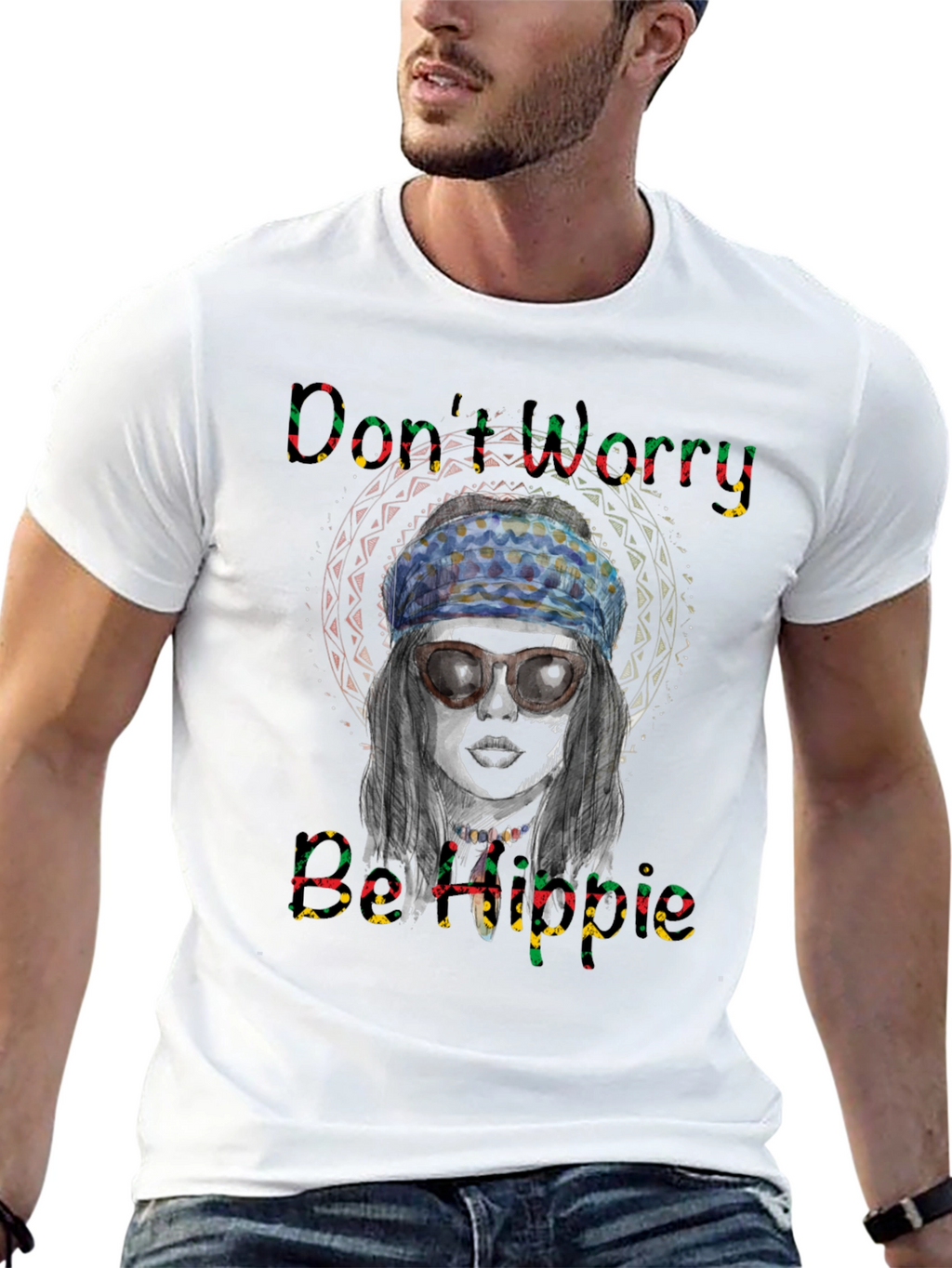 Dont Worry Be Hippie Graphic Tee