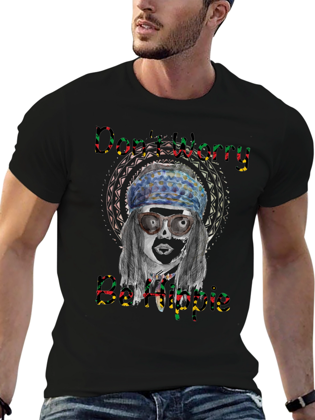Dont Worry Be Hippie Graphic Tee