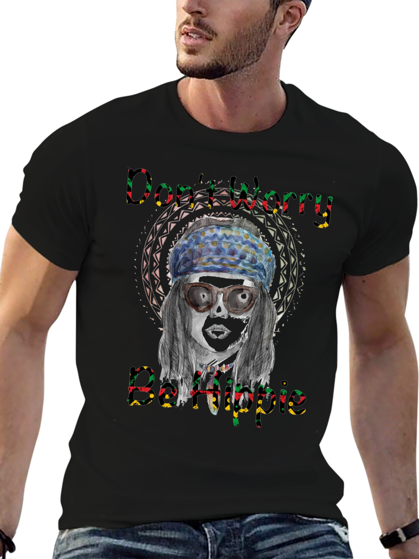 Dont Worry Be Hippie Graphic Tee