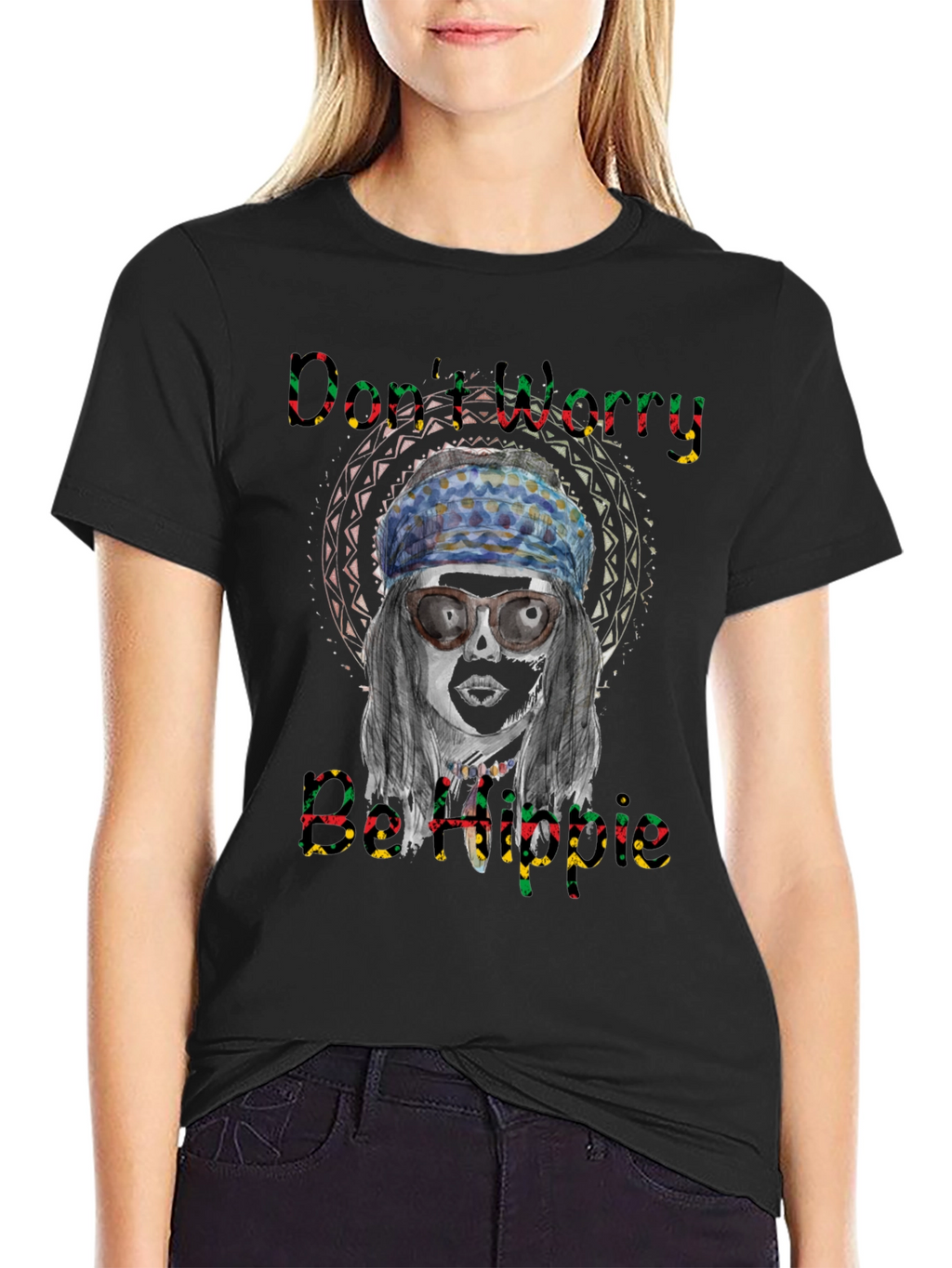 Dont Worry Be Hippie Graphic Tee