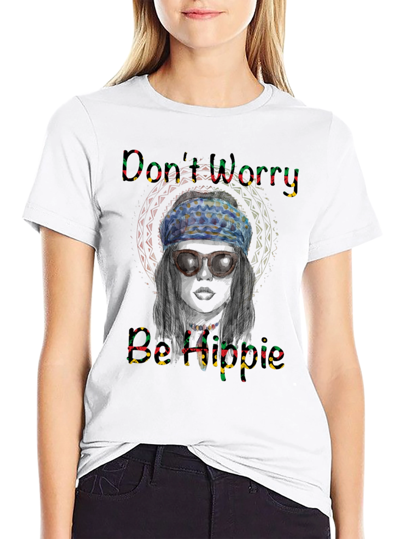 Dont Worry Be Hippie Graphic Tee