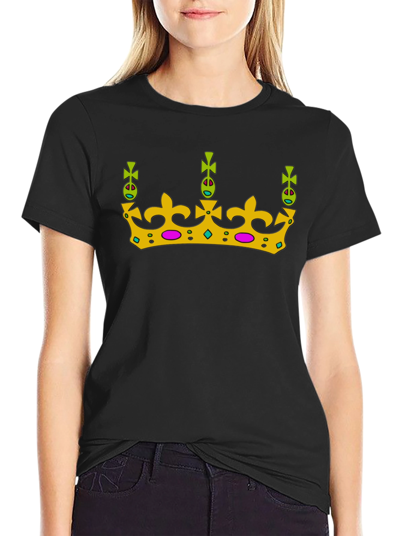 Crown Graphic Tee - Royal Style Black T-Shirt