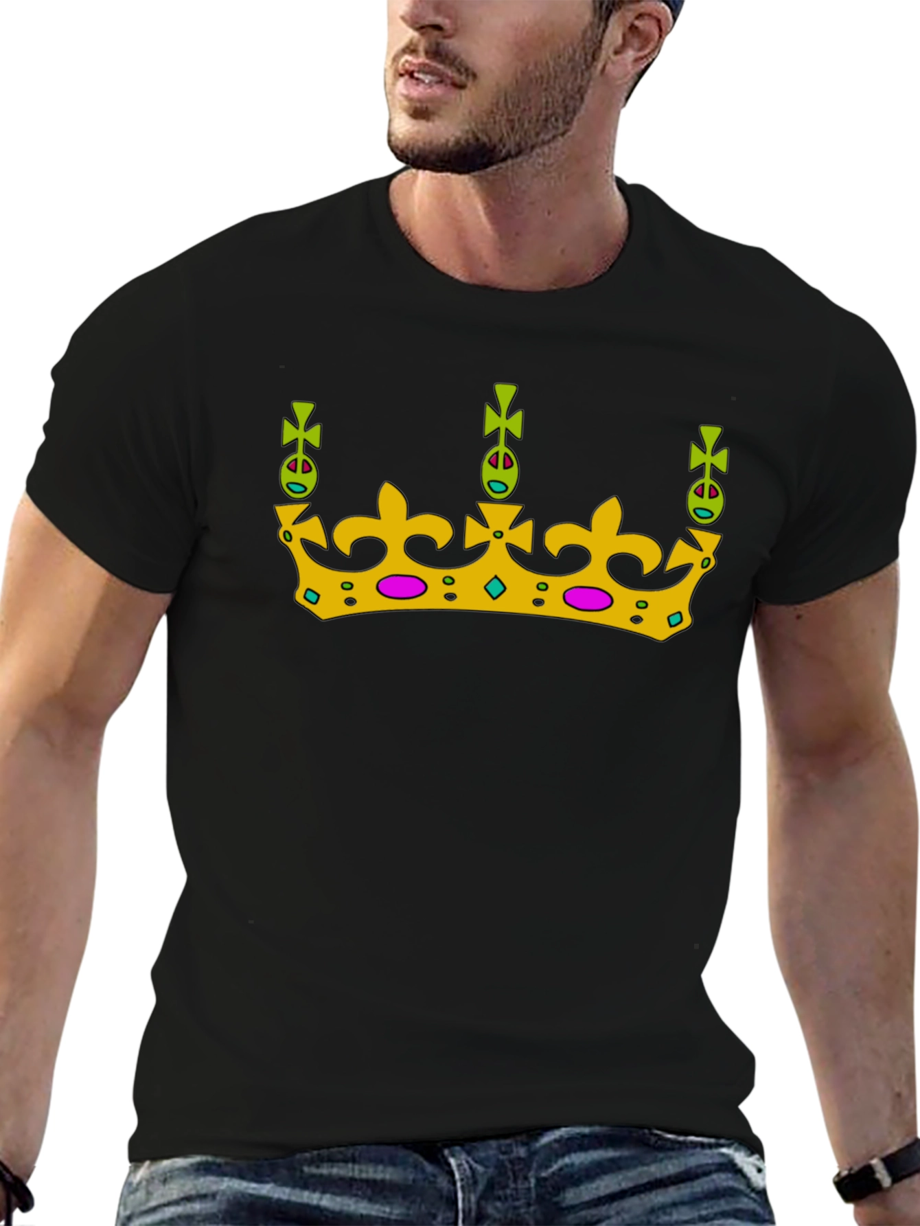 Crown Graphic Tee - Royal Style Black T-Shirt