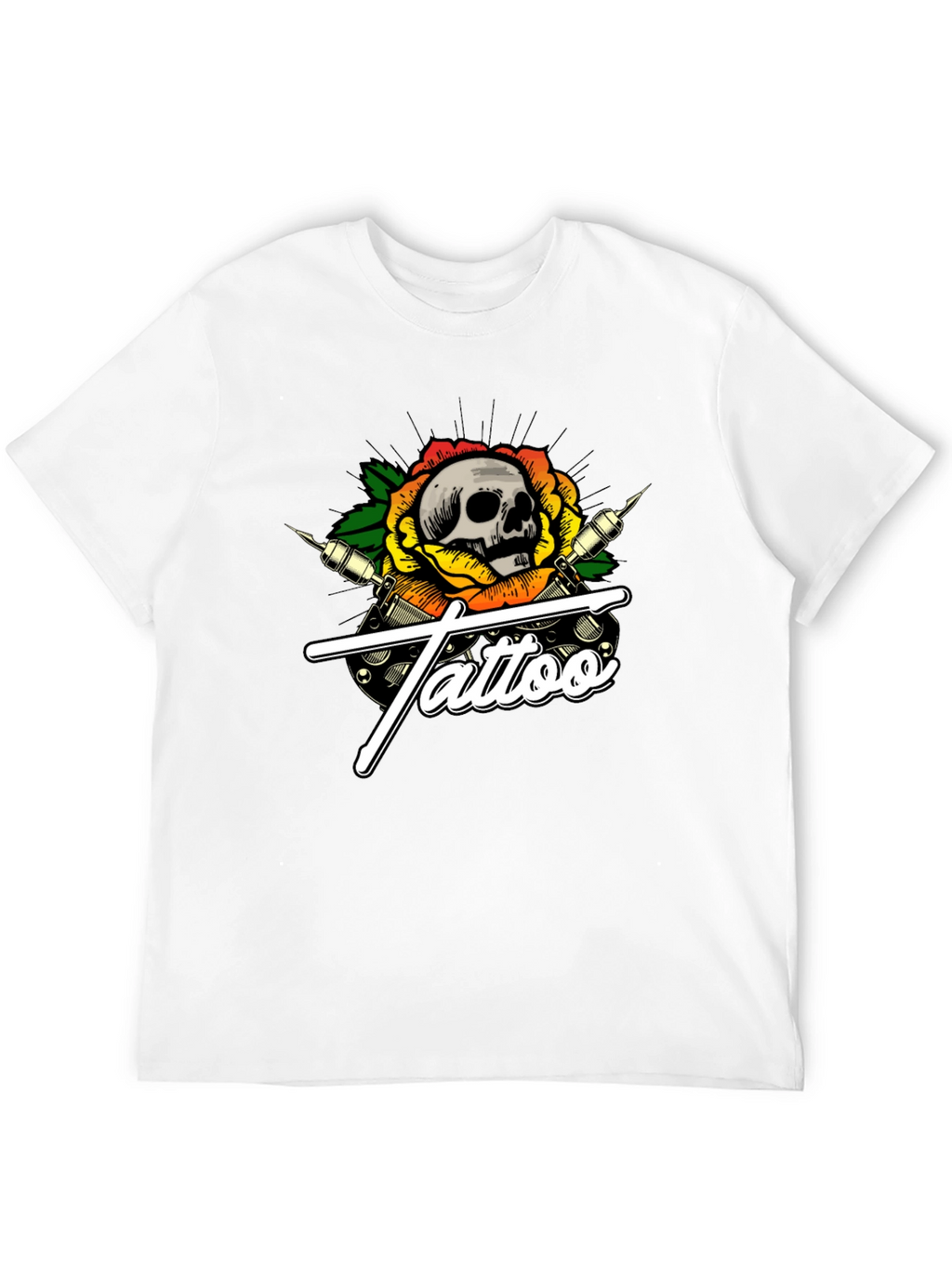 Skull Tattoo Graphic T-Shirt - Black