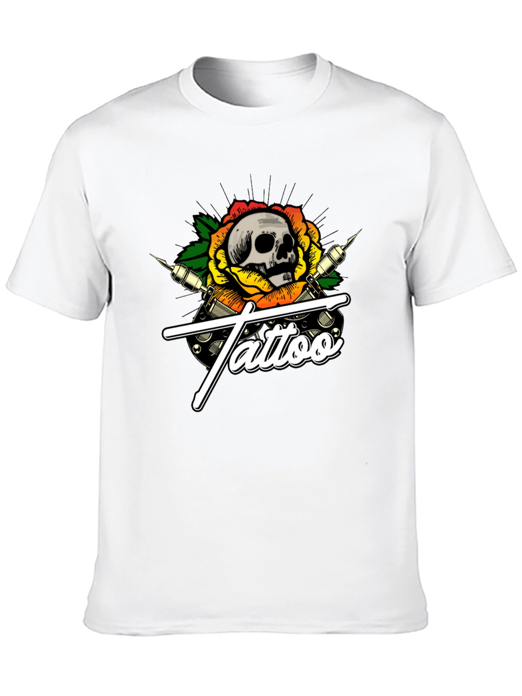 Skull Tattoo Graphic T-Shirt - Black