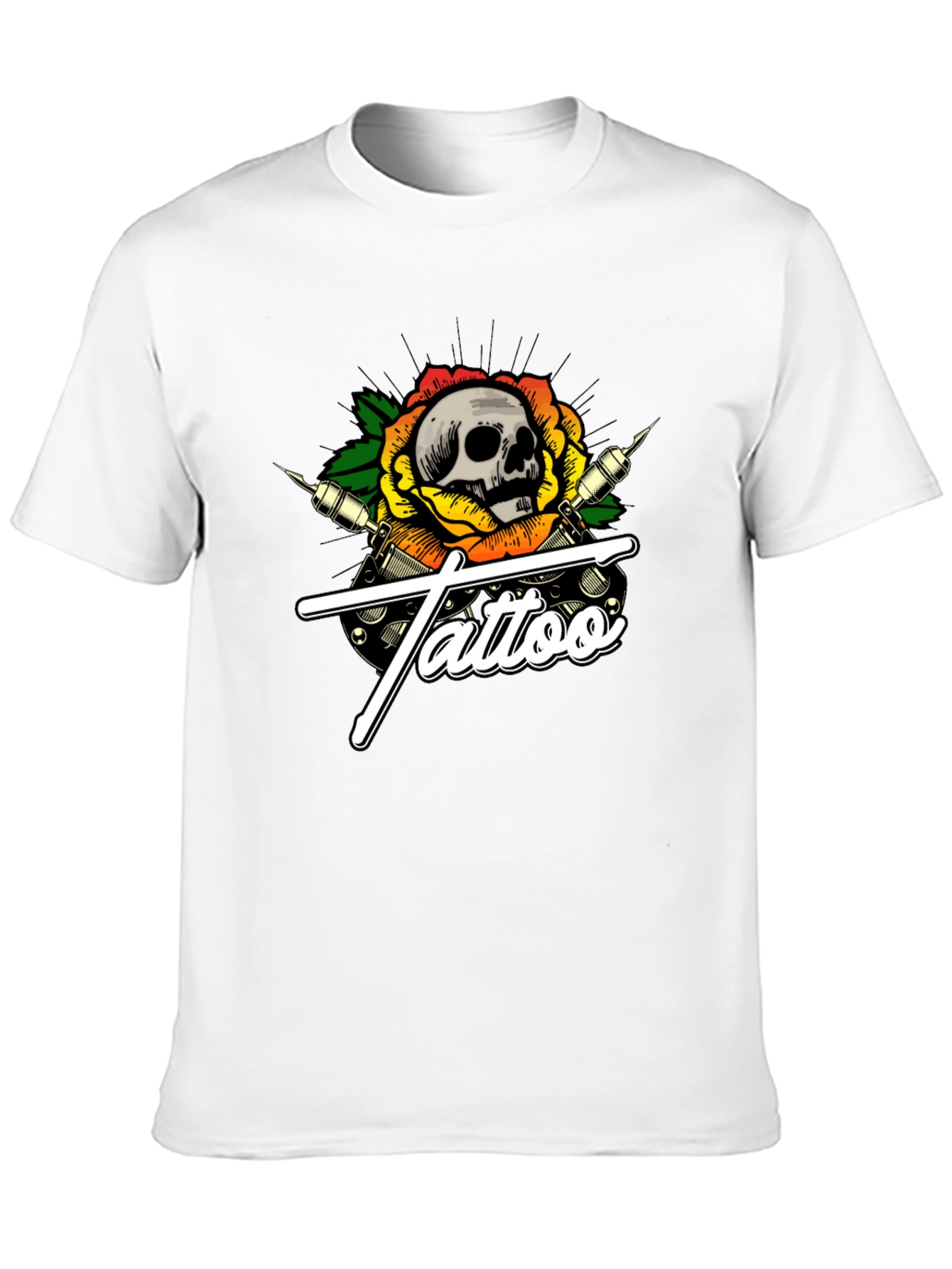 Skull Tattoo Graphic T-Shirt - Black