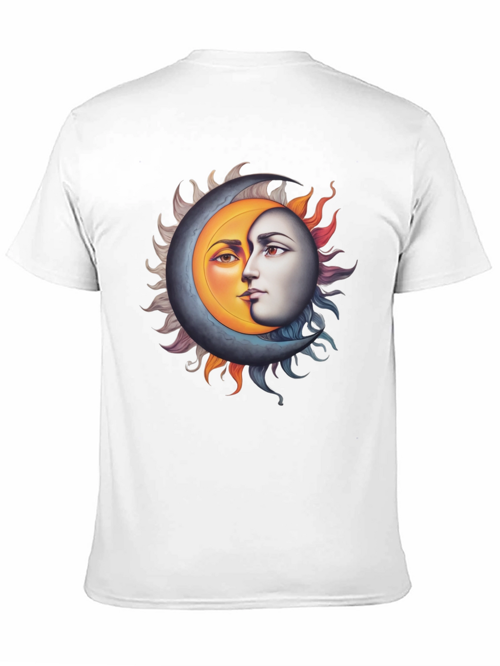 Sun and Moon Face Graphic Black Tee