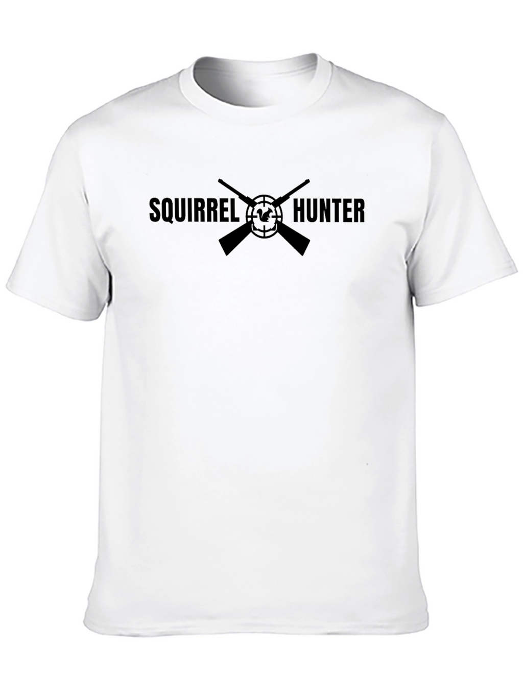 Squirrel Hunter Graphic Tee - Black Crewneck T-Shirt