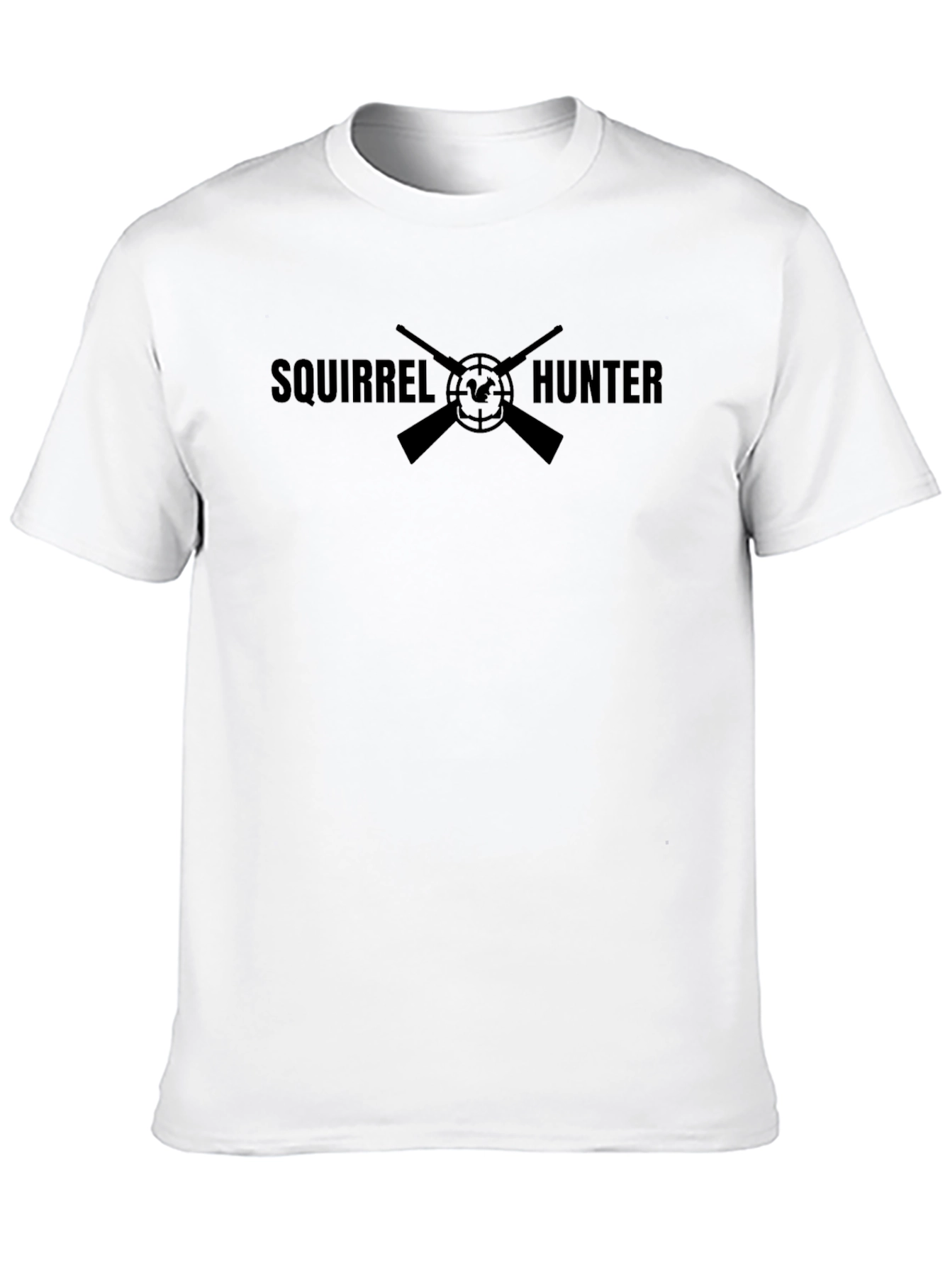 Squirrel Hunter Graphic Tee - Black Crewneck T-Shirt