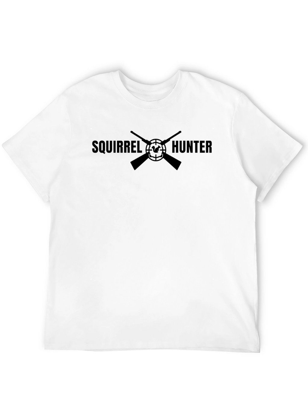 Squirrel Hunter Graphic Tee - Black Crewneck T-Shirt