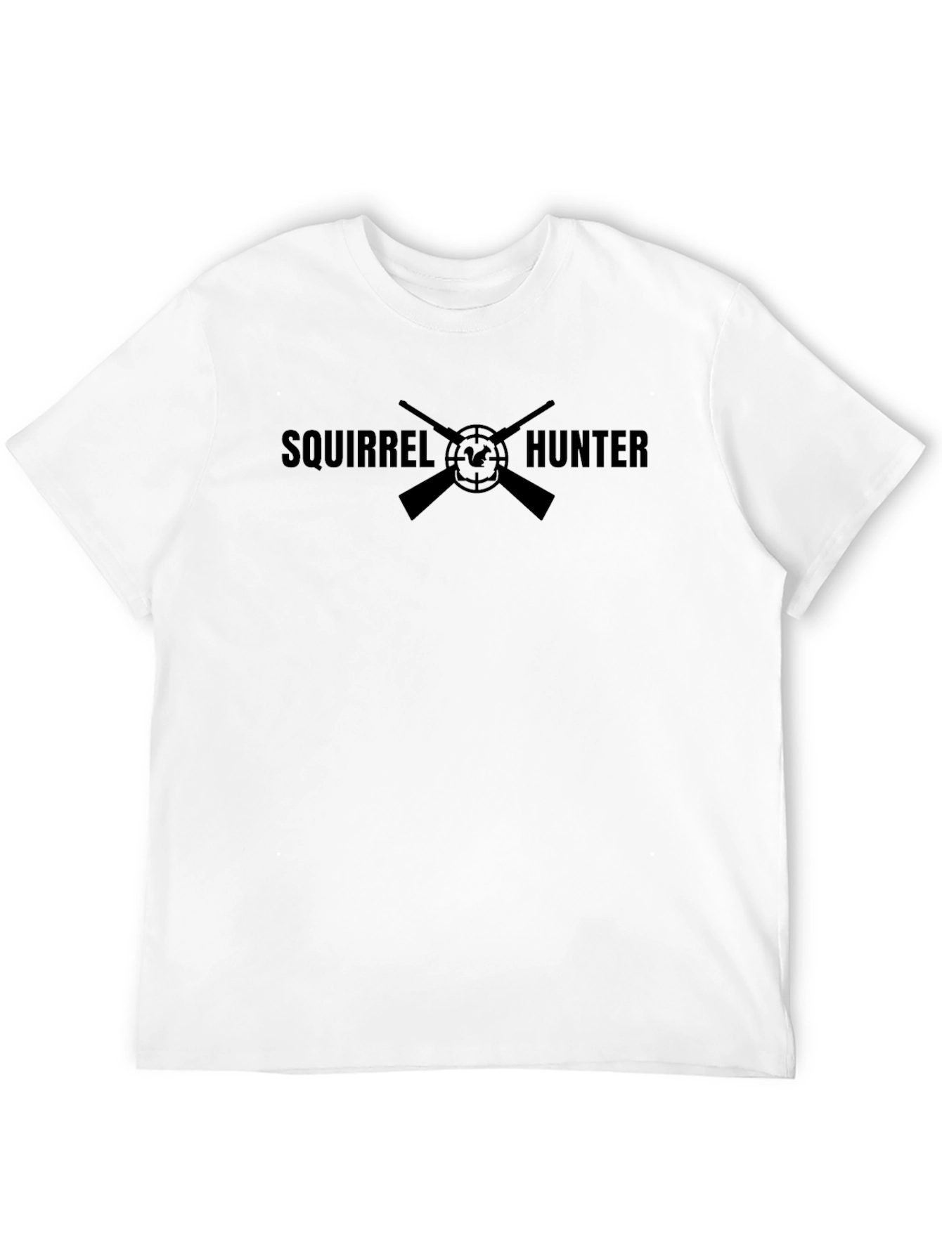 Squirrel Hunter Graphic Tee - Black Crewneck T-Shirt