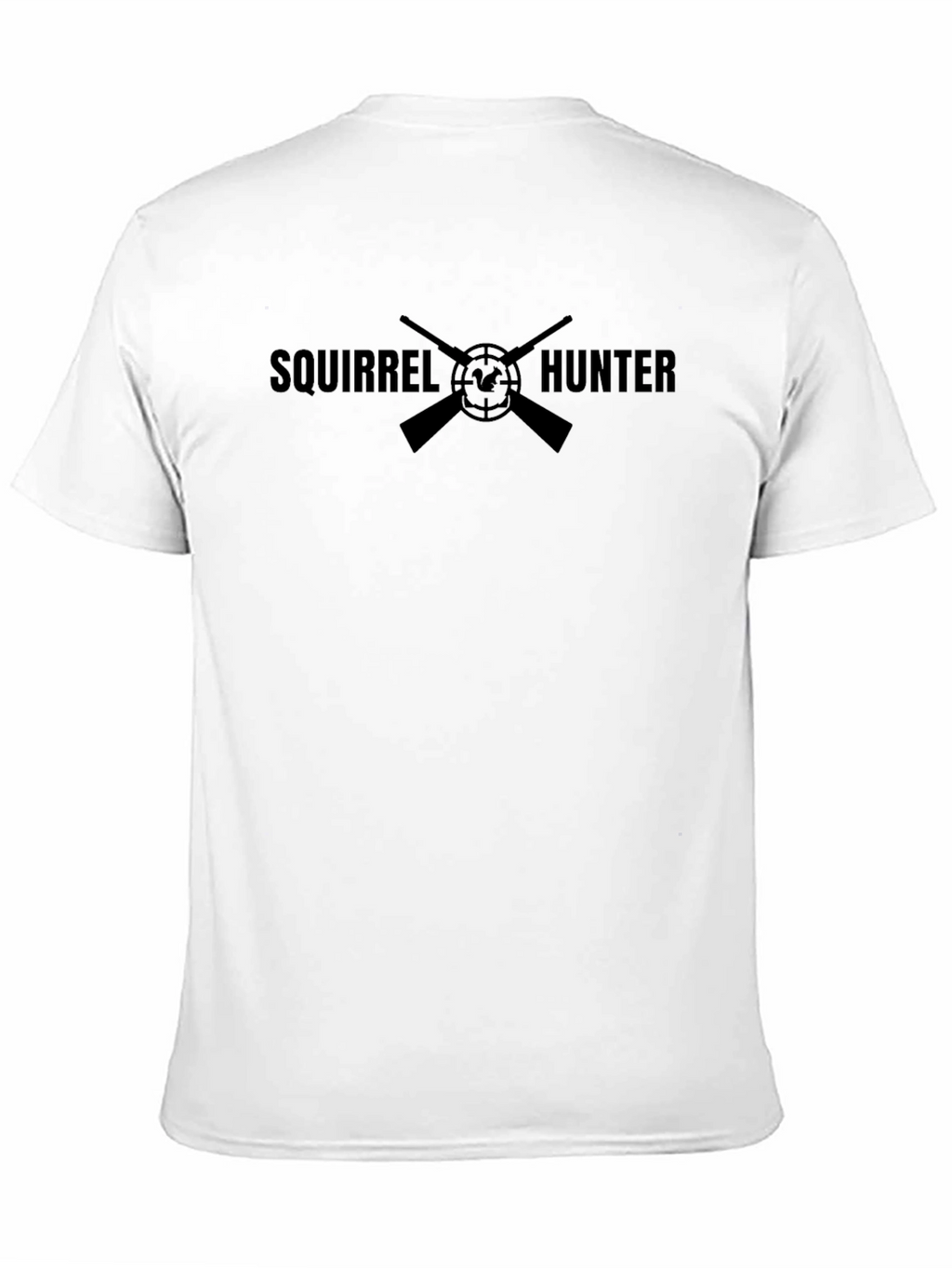 Squirrel Hunter Graphic Tee - Black Crewneck T-Shirt