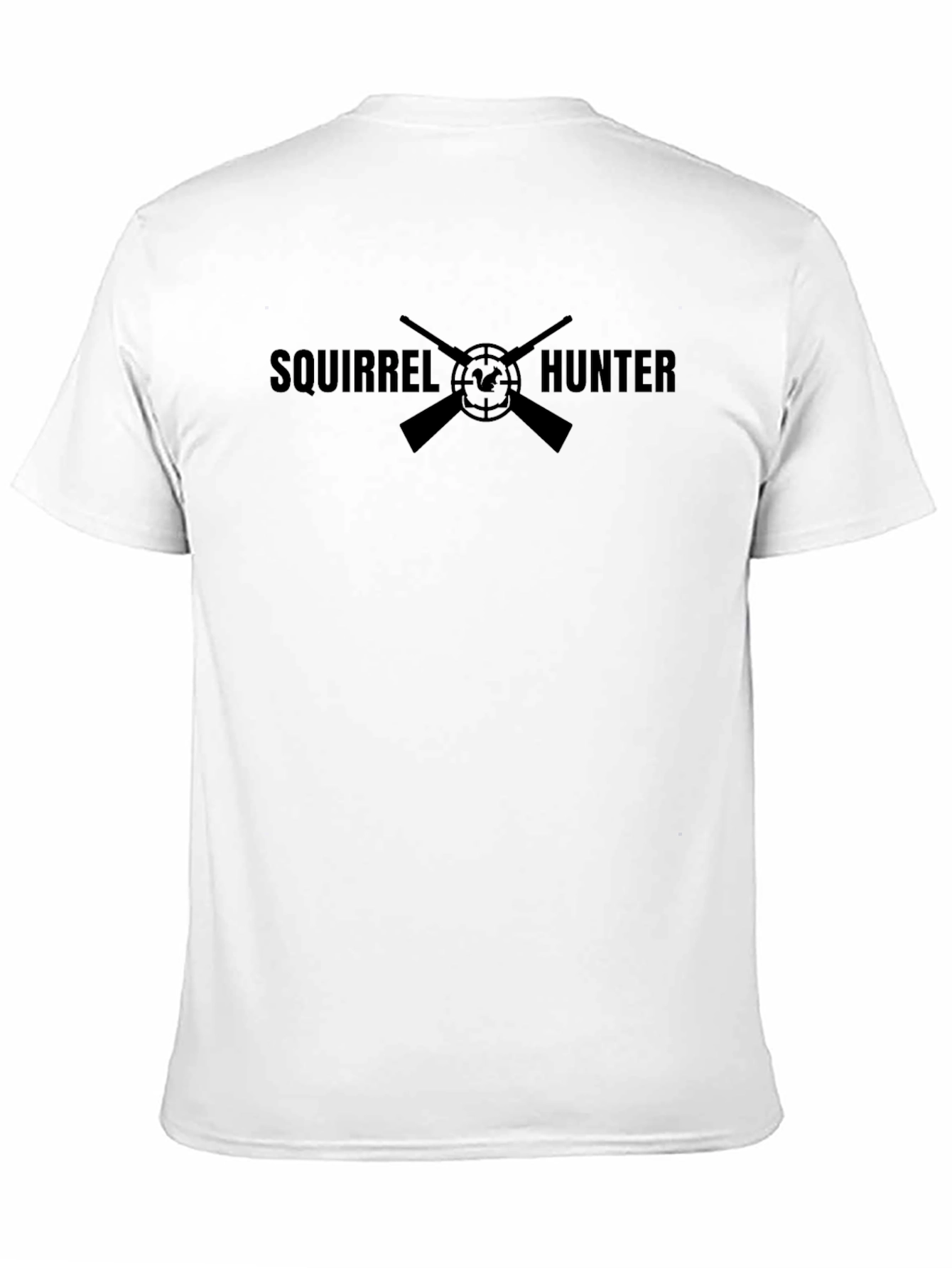 Squirrel Hunter Graphic Tee - Black Crewneck T-Shirt