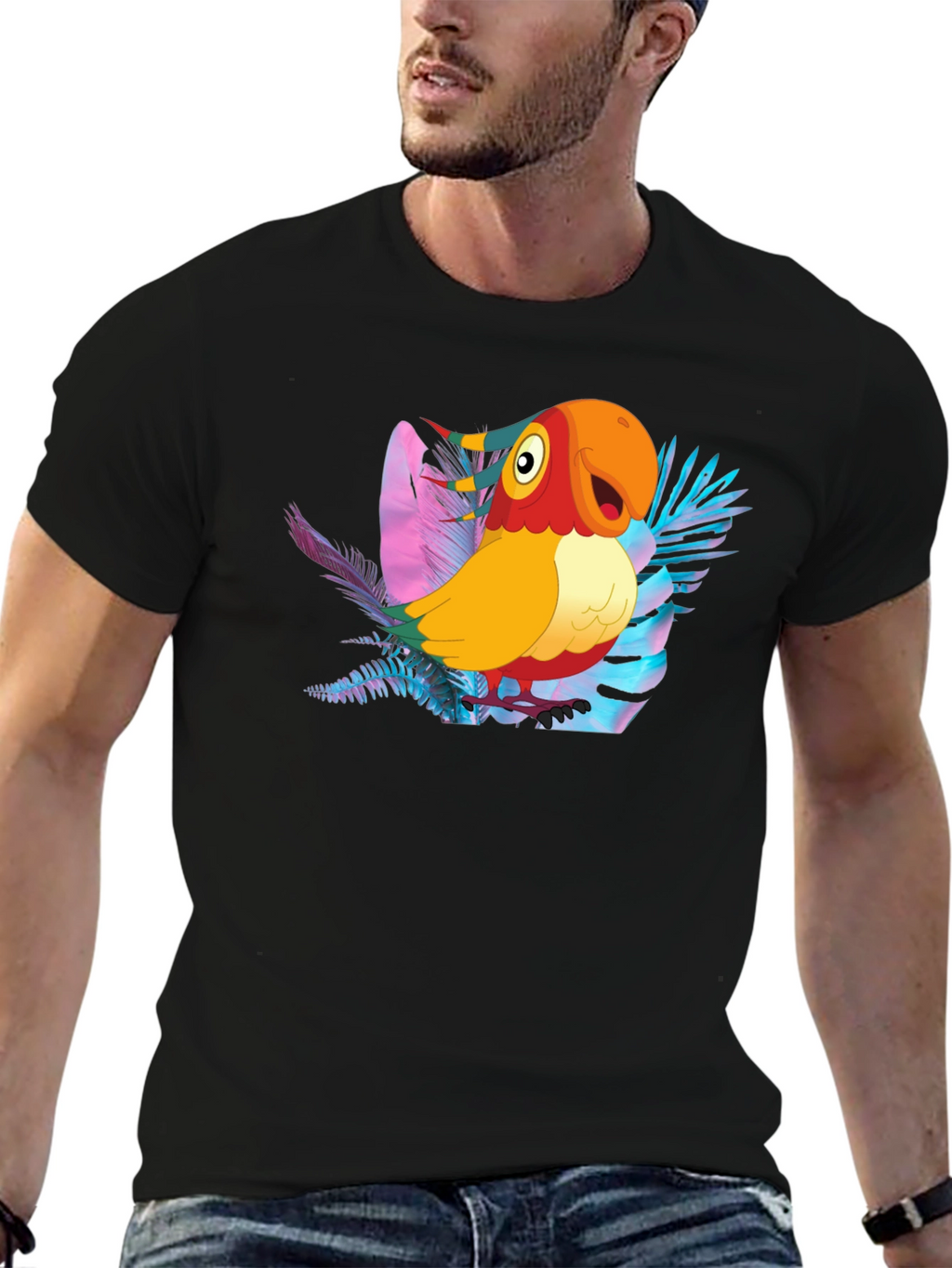Tropical Parrot Graphic Tee