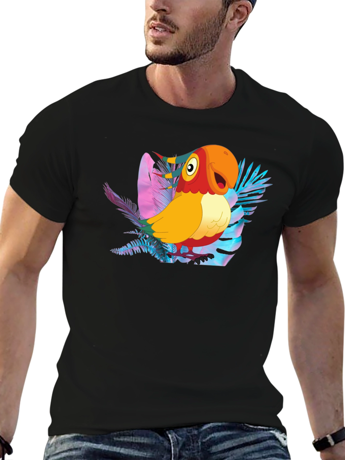 Tropical Parrot Graphic Tee