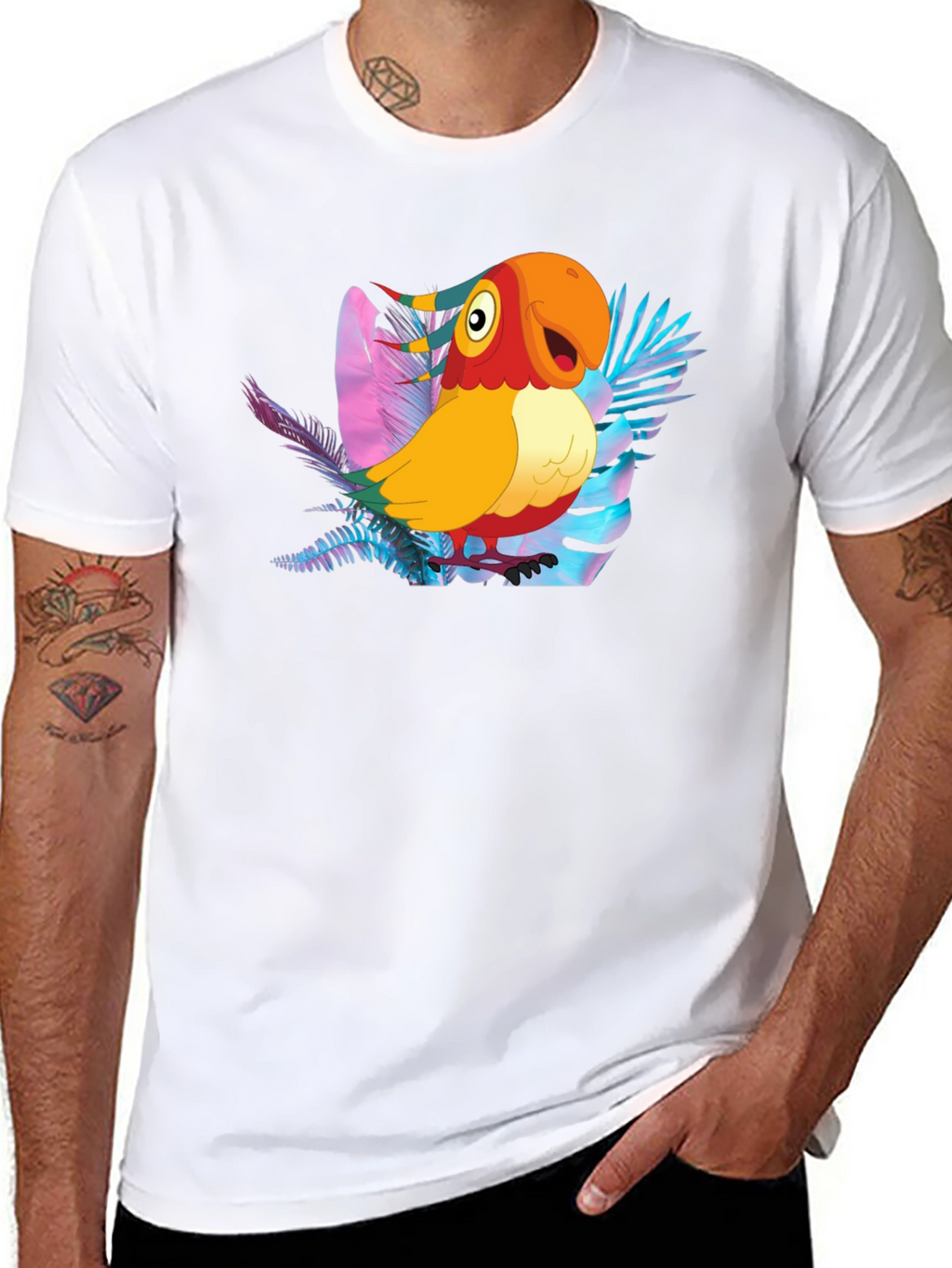 Tropical Parrot Graphic Tee
