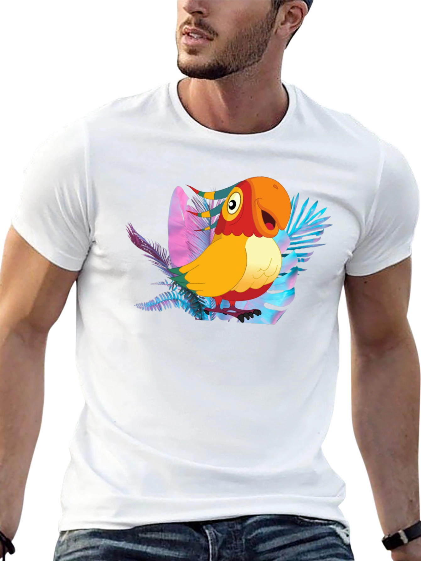 Tropical Parrot Graphic Tee