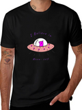 Believe in Meow-self Black T-Shirt - Cat Alien UFO