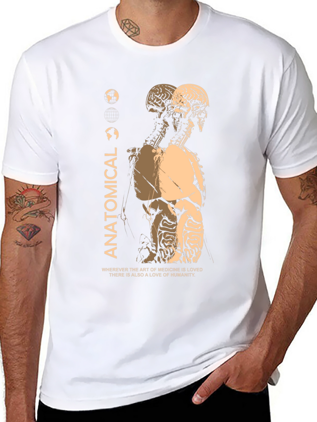 Anatomical Black T-Shirt: Medical Art