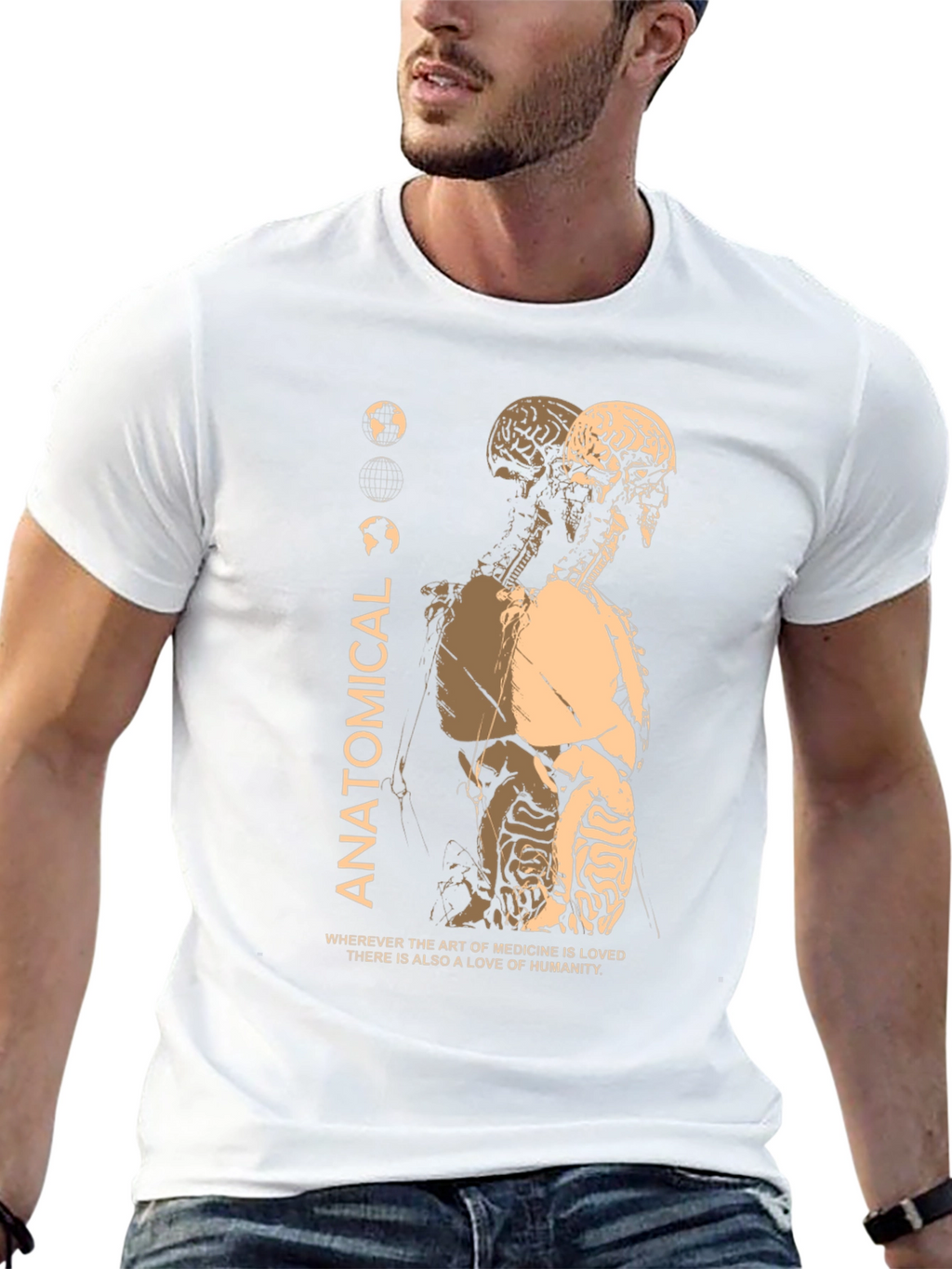Anatomical Black T-Shirt: Medical Art