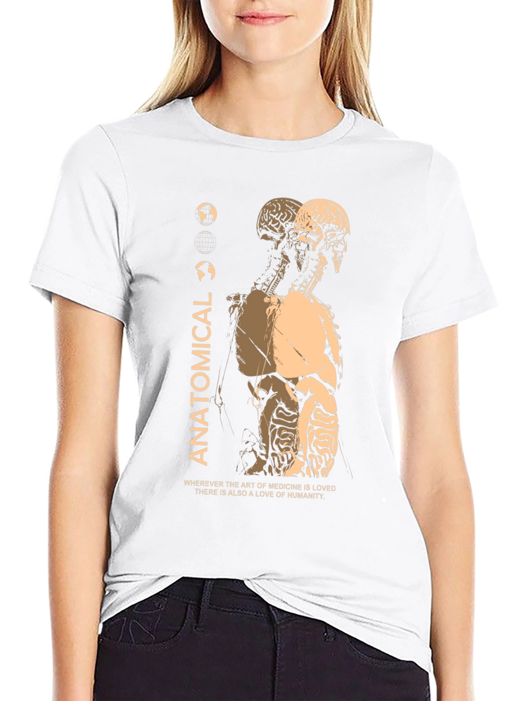 Anatomical Black T-Shirt: Medical Art