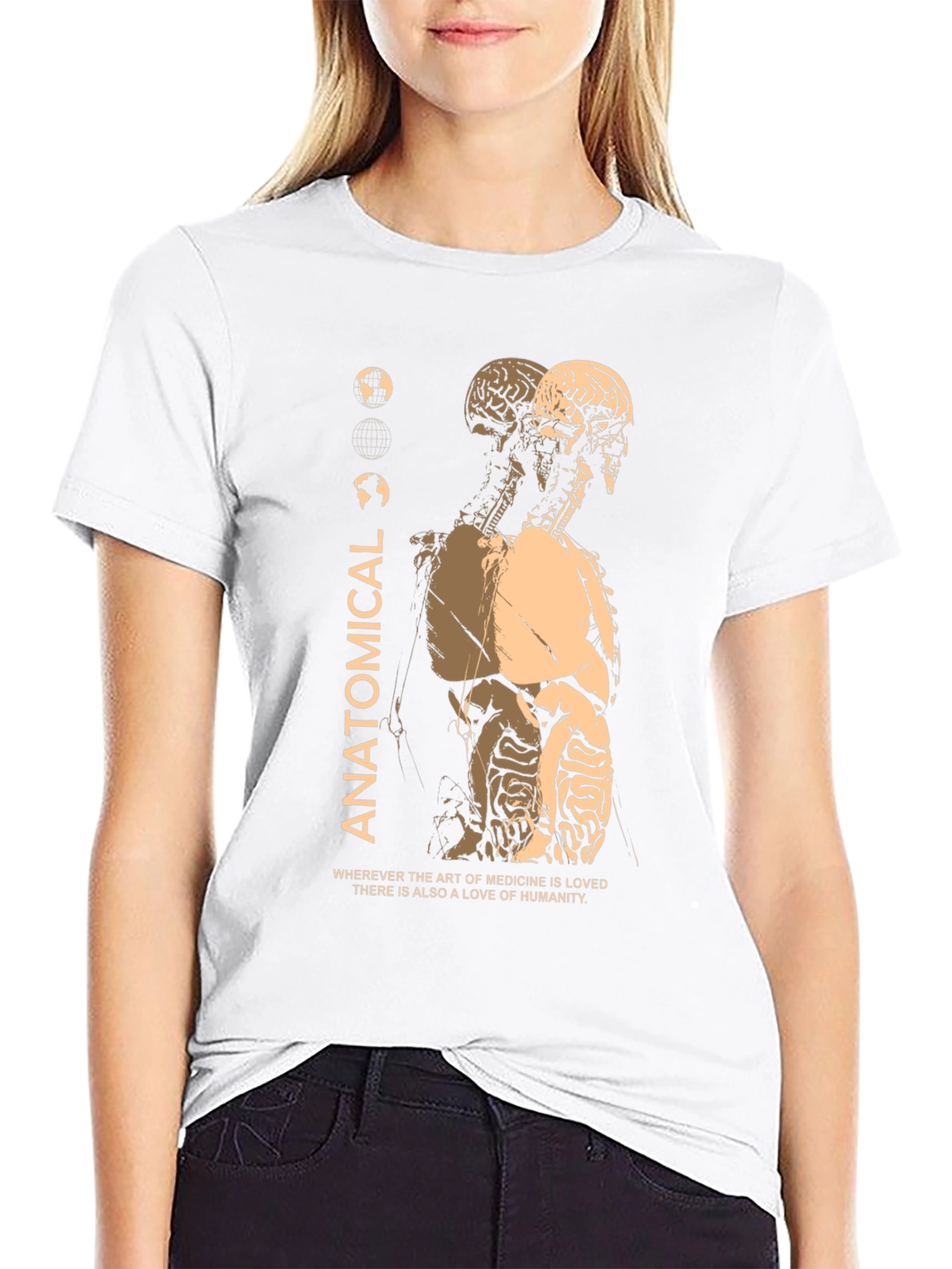 Anatomical Black T-Shirt: Medical Art