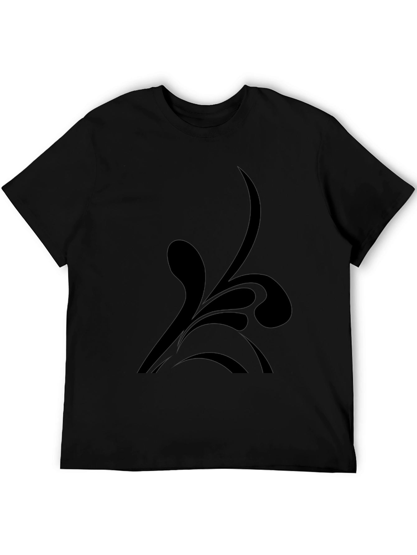 Black T-Shirt with Abstract Design