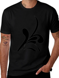 Black T-Shirt with Abstract Design