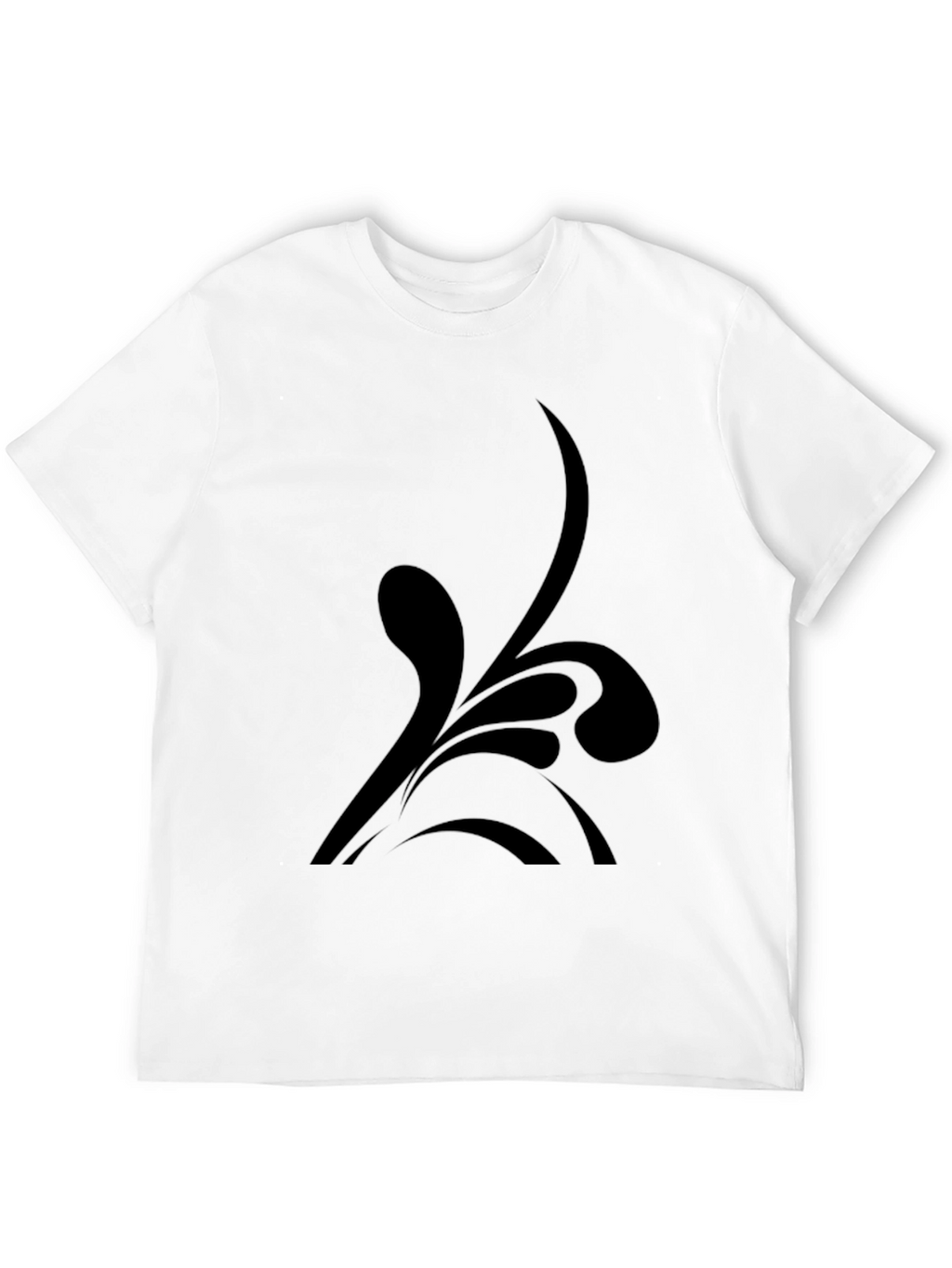 Black T-Shirt with Abstract Design