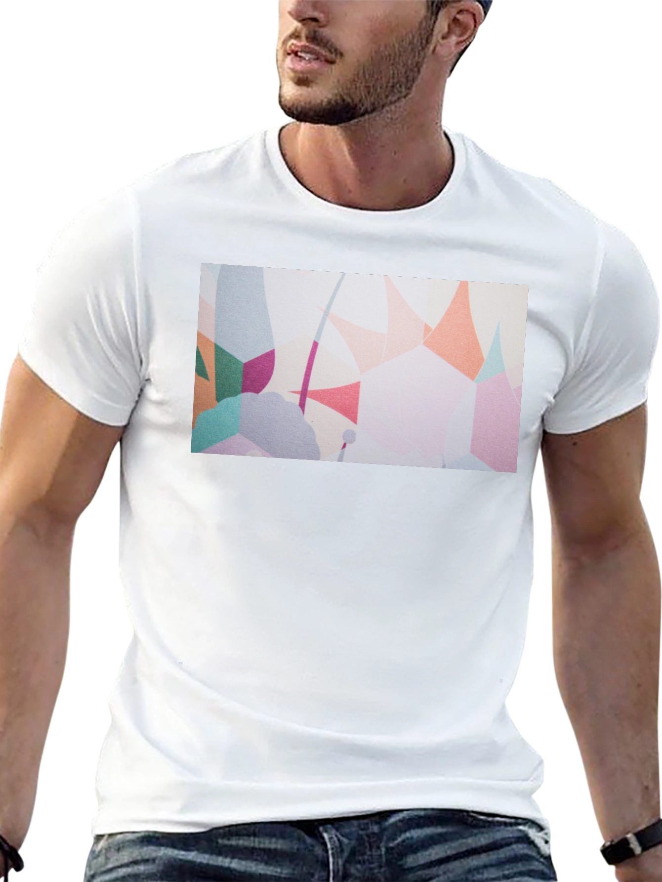 Abstract Art Print Black T-Shirt