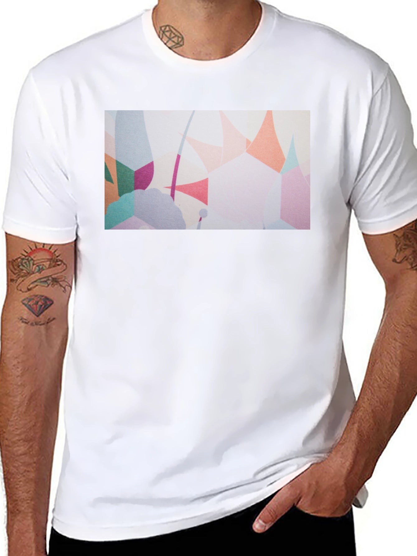 Abstract Art Print Black T-Shirt