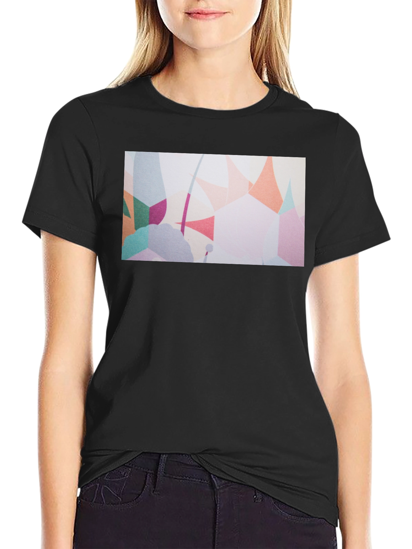 Abstract Art Print Black T-Shirt