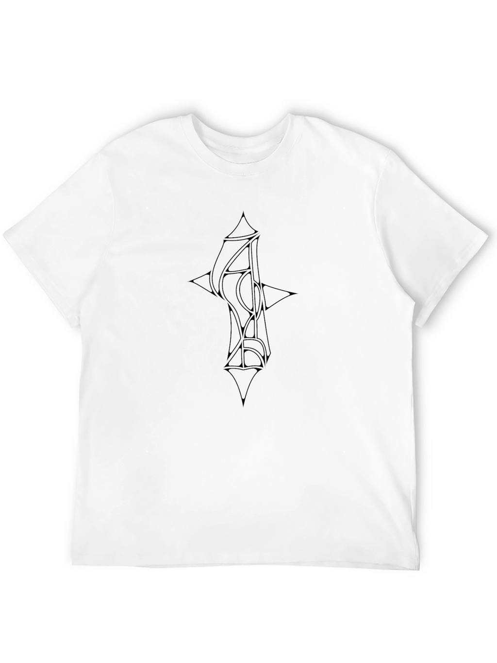 Mens Black Graphic Tee - Abstract Design