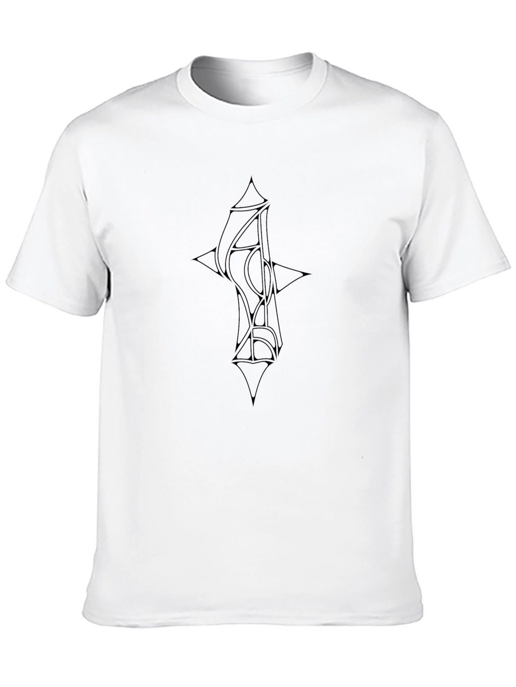 Mens Black Graphic Tee - Abstract Design