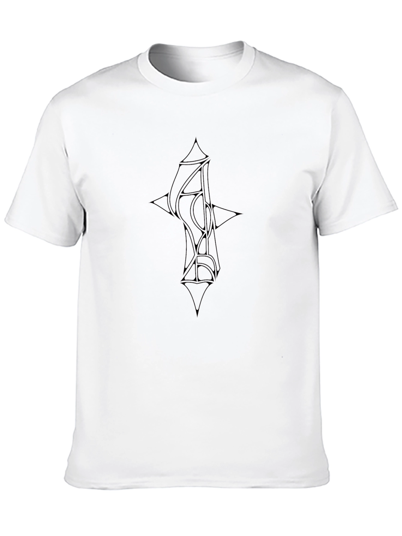 Mens Black Graphic Tee - Abstract Design