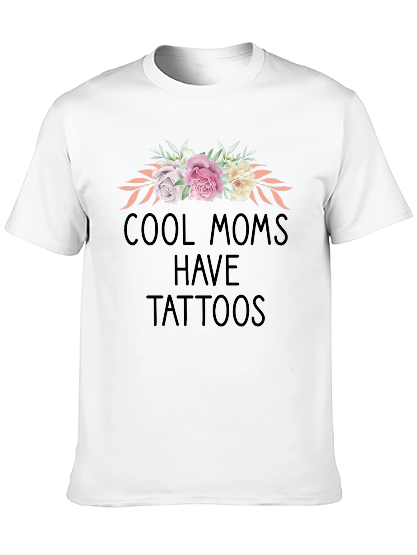 Cool Moms Have Tattoos Floral Graphic Tee