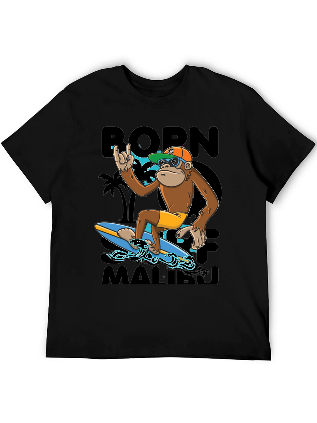 Born To Surf Malibu Monkey Graphic Tee