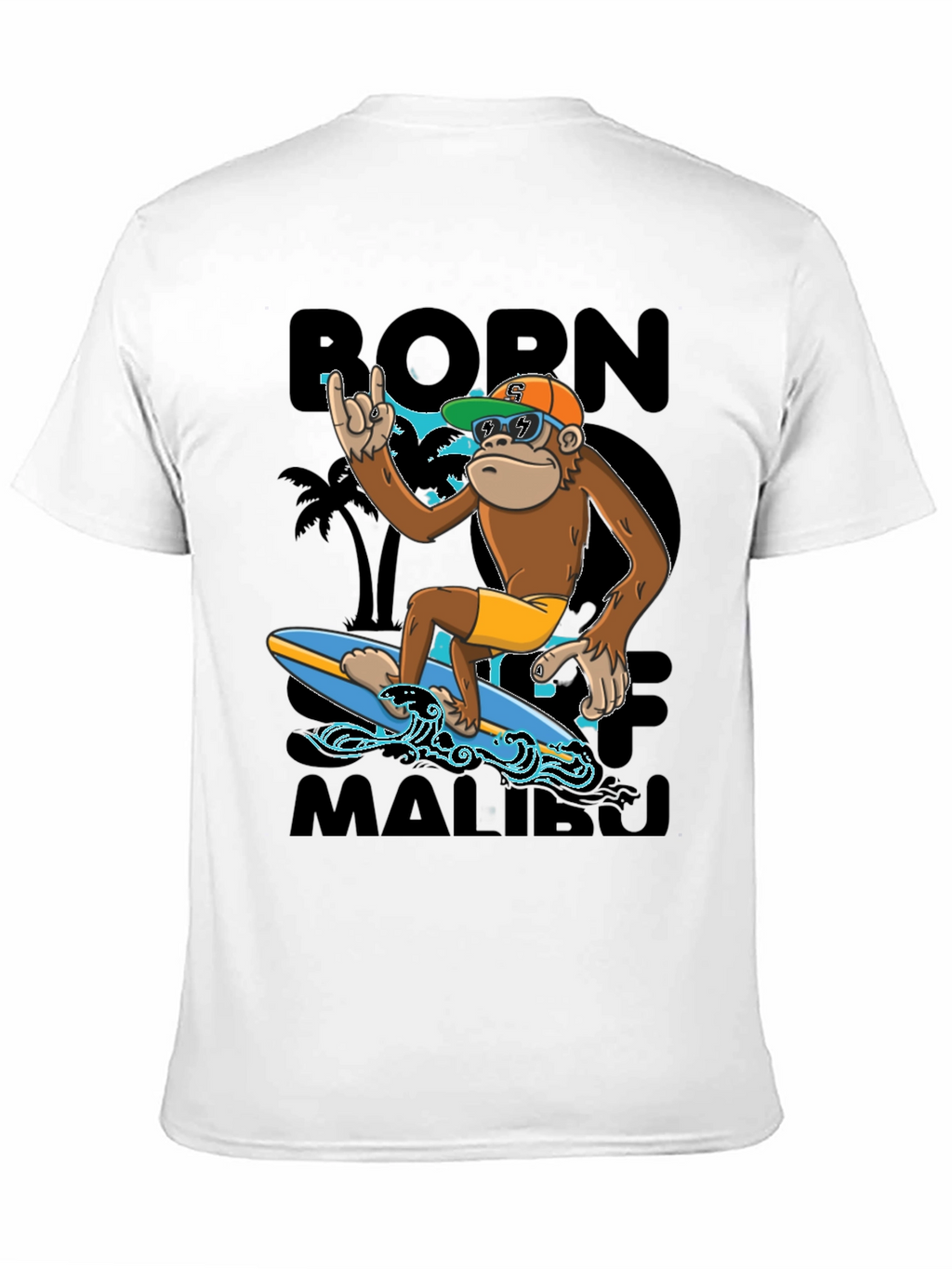Born To Surf Malibu Monkey Graphic Tee