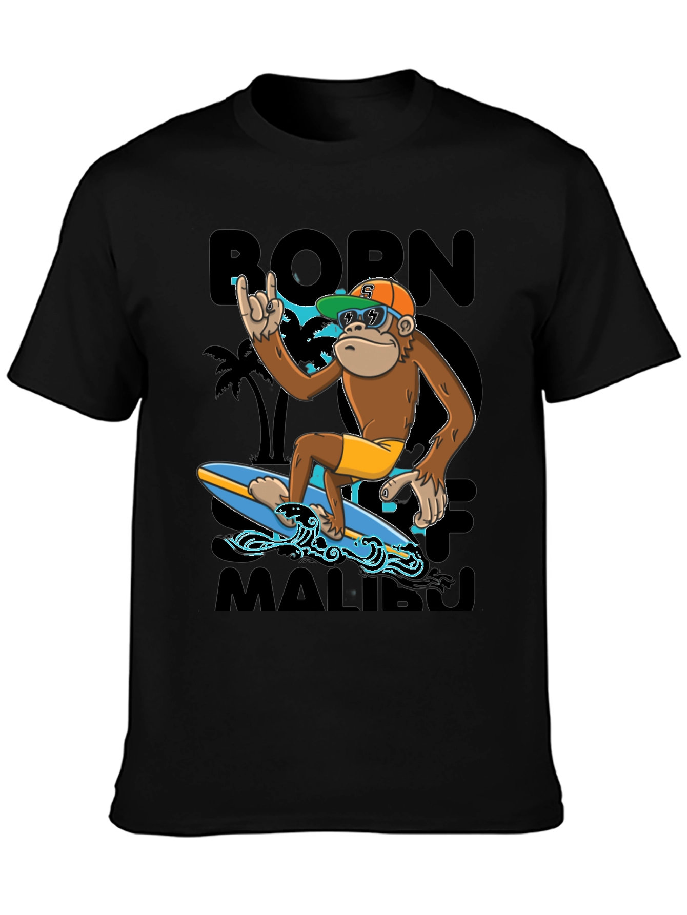 Born To Surf Malibu Monkey Graphic Tee